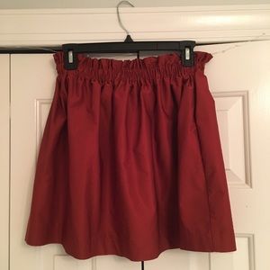 red zara cinch skirt
